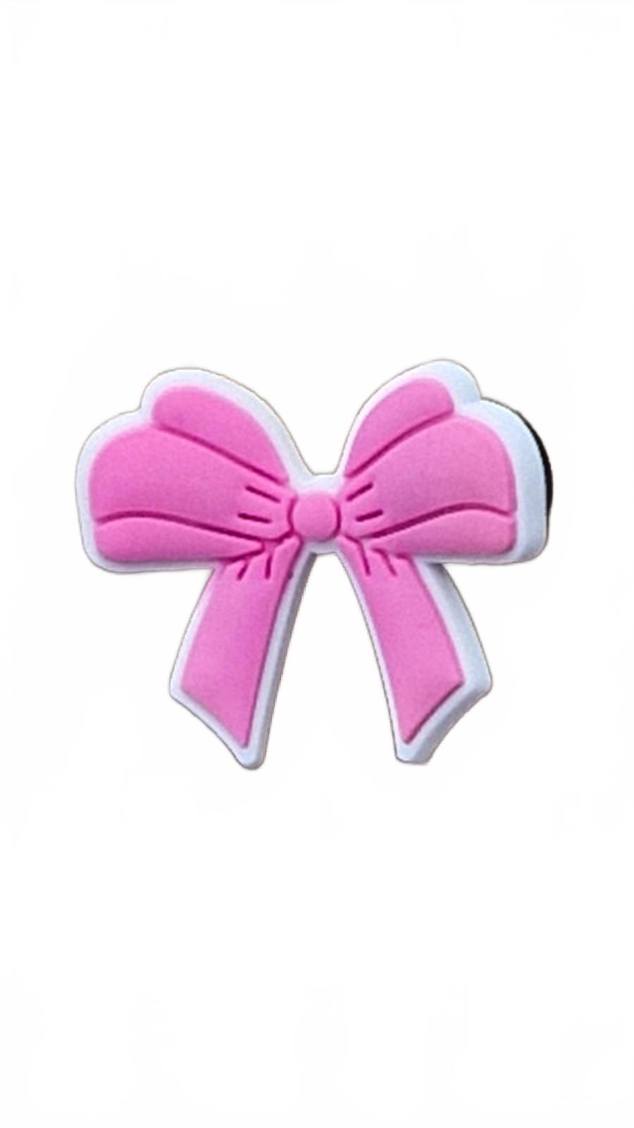 Cute girly girl pink bow tie shoe charm