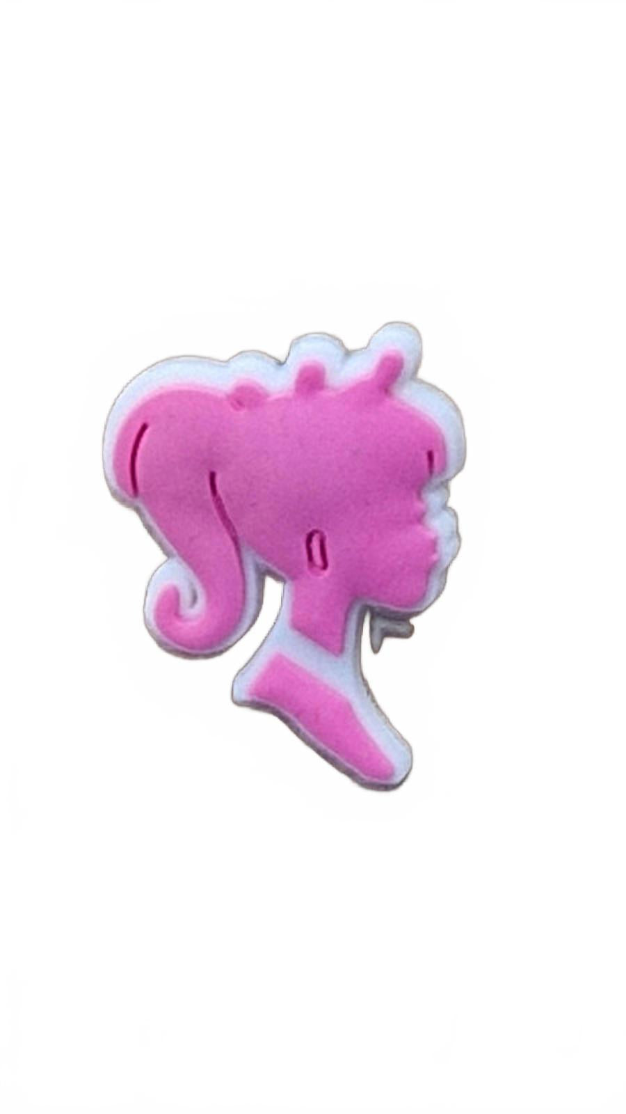 Cute girly pink head shoe charm
