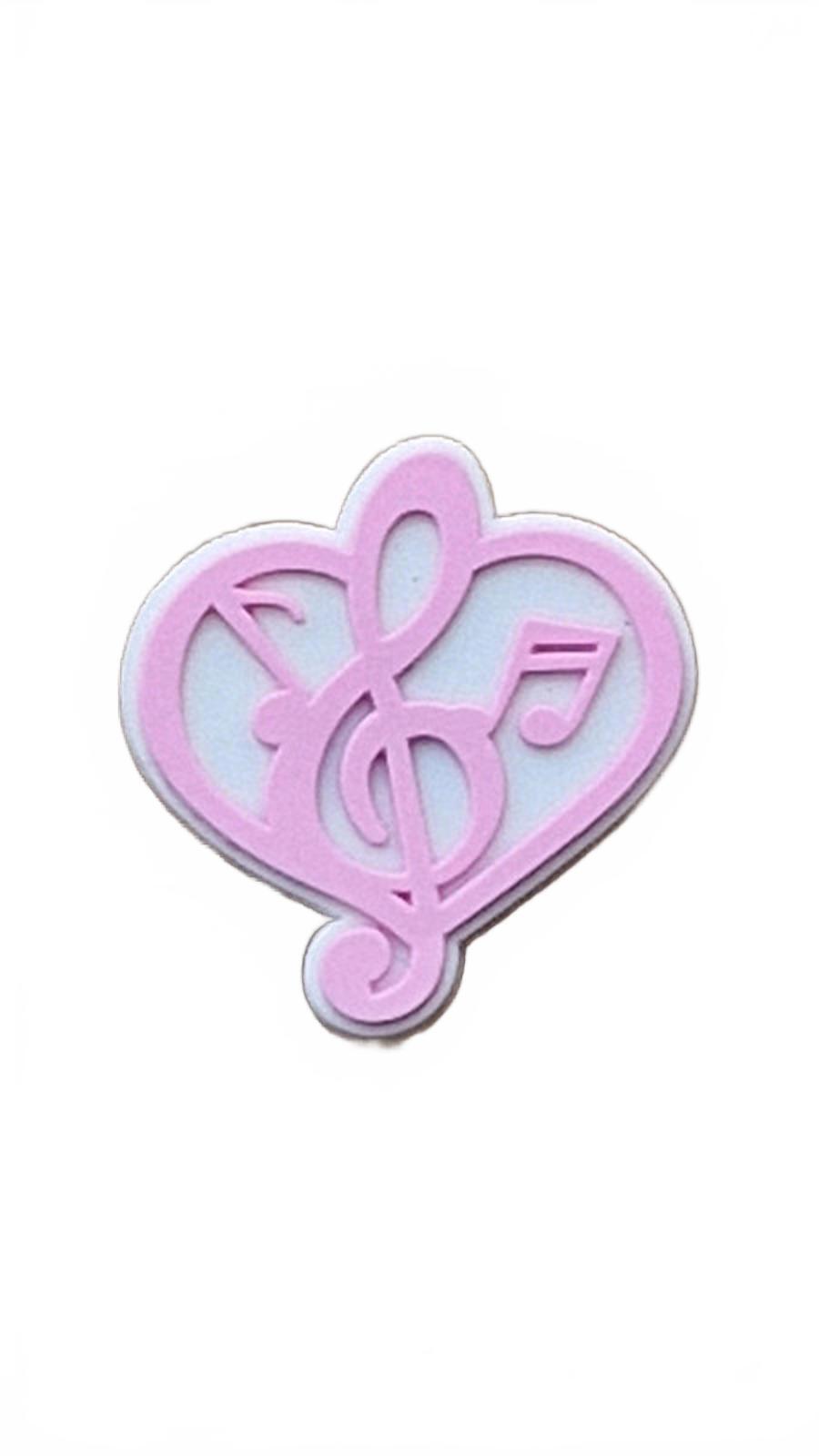 Cute girly musical notes in heart shoe charm