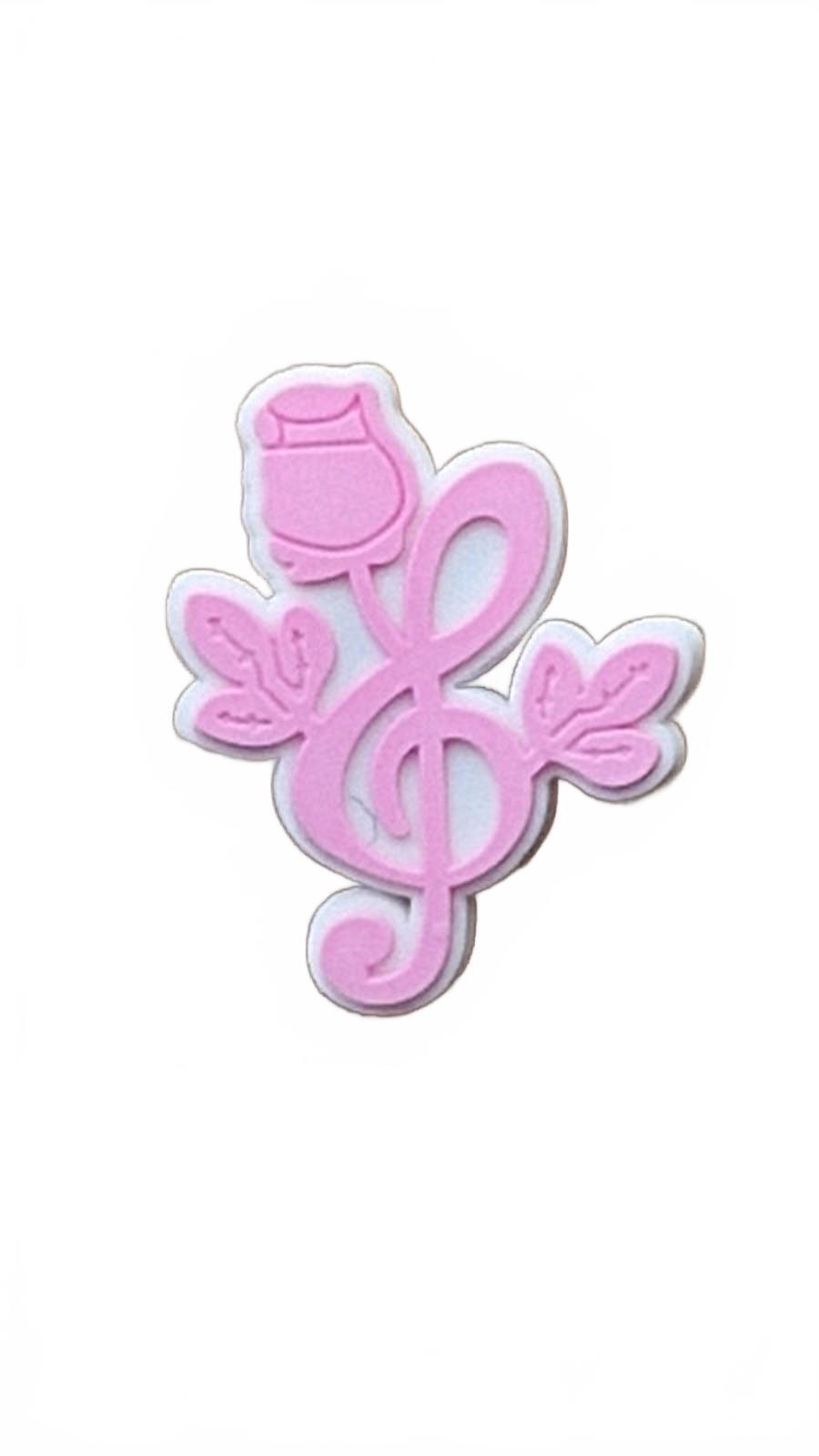 Cute pink musical floral note shoe charm