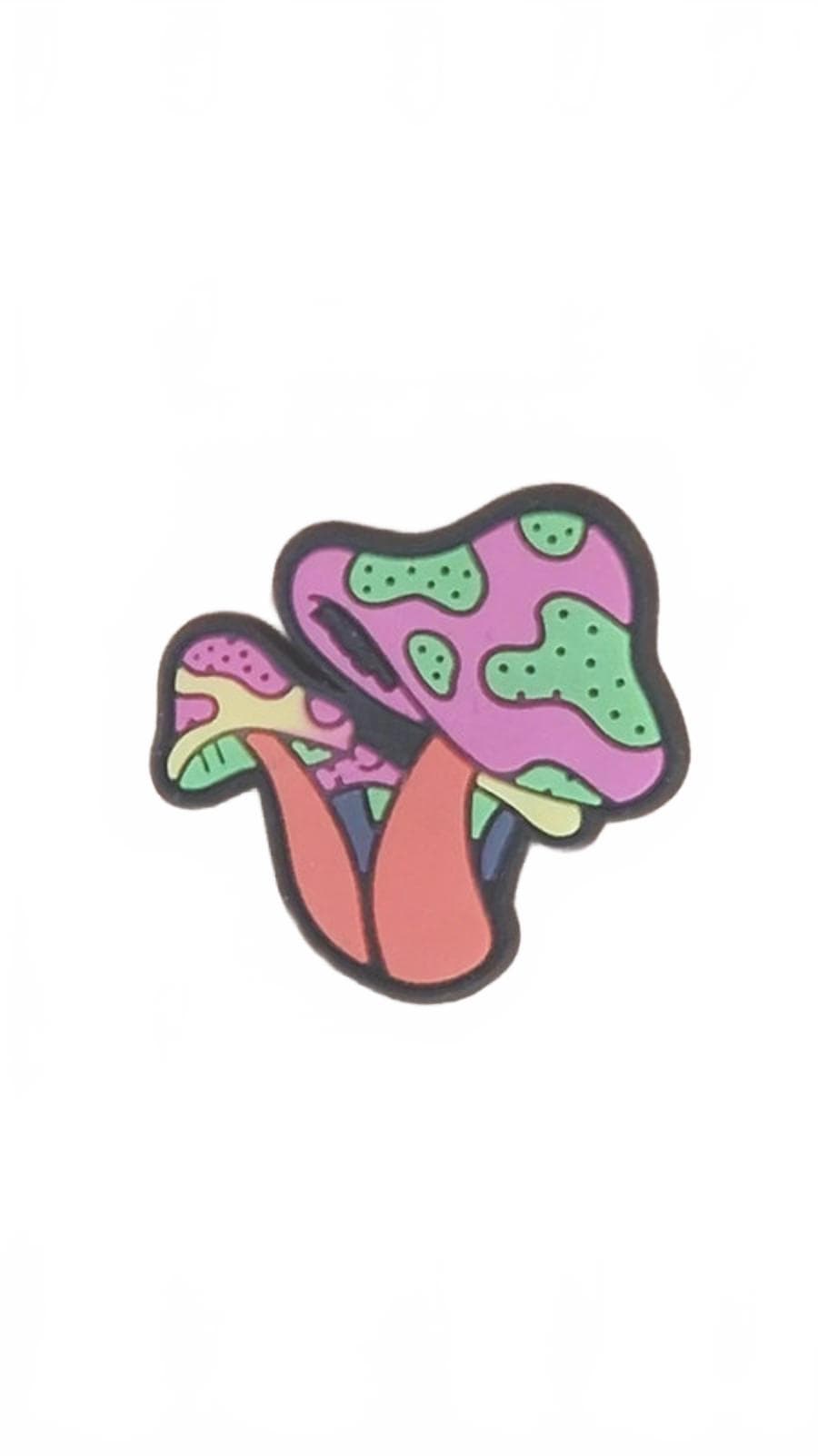 Funky twisty coloured toadstools shoe charm