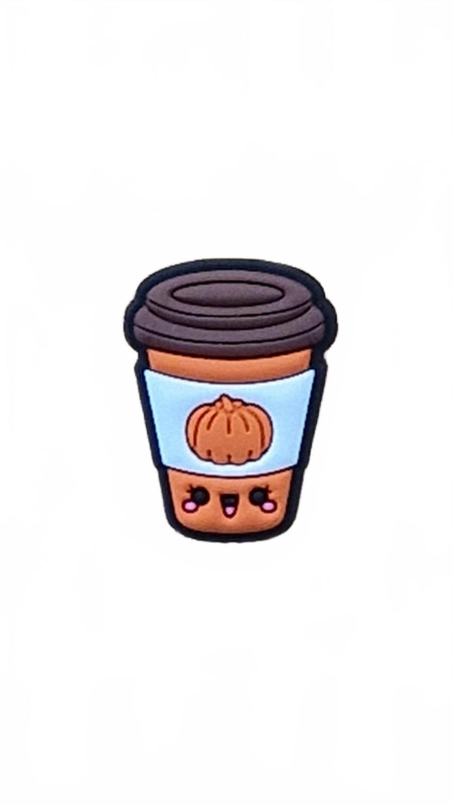 Cute smiling pumpkin cup with lid Halloween shoe charm