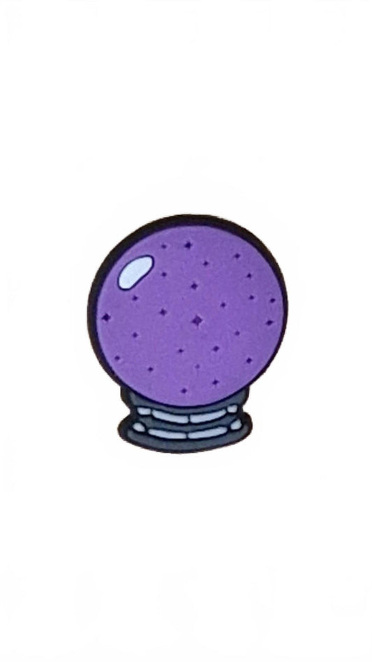 Purple crystal ball Halloween shoe charm