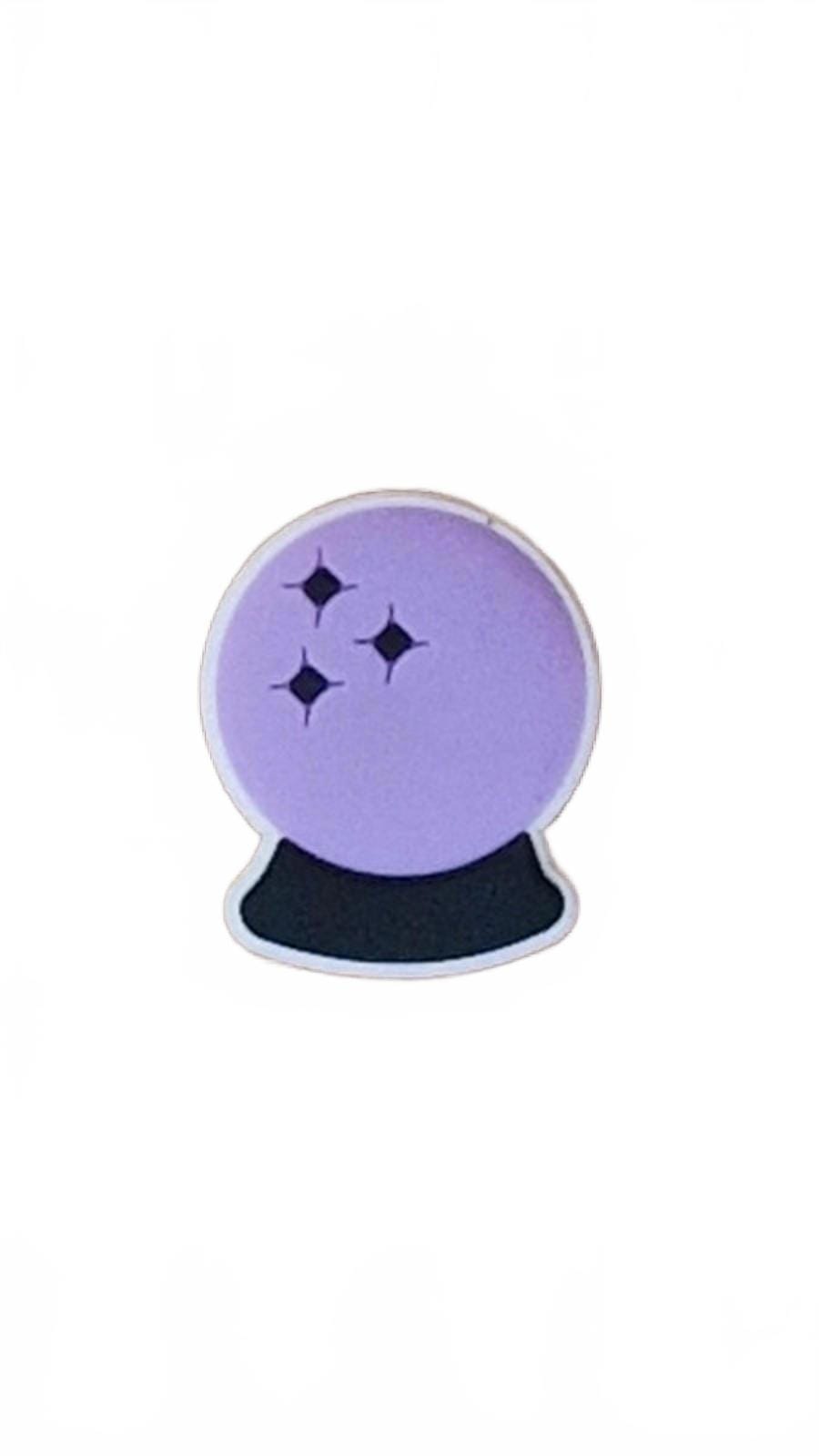 3 stars Halloween purple crystal ball shoe charm