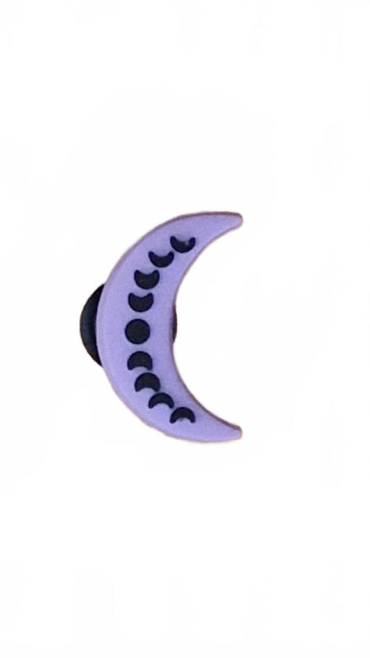 Purple curved moon Halloween shoe charm