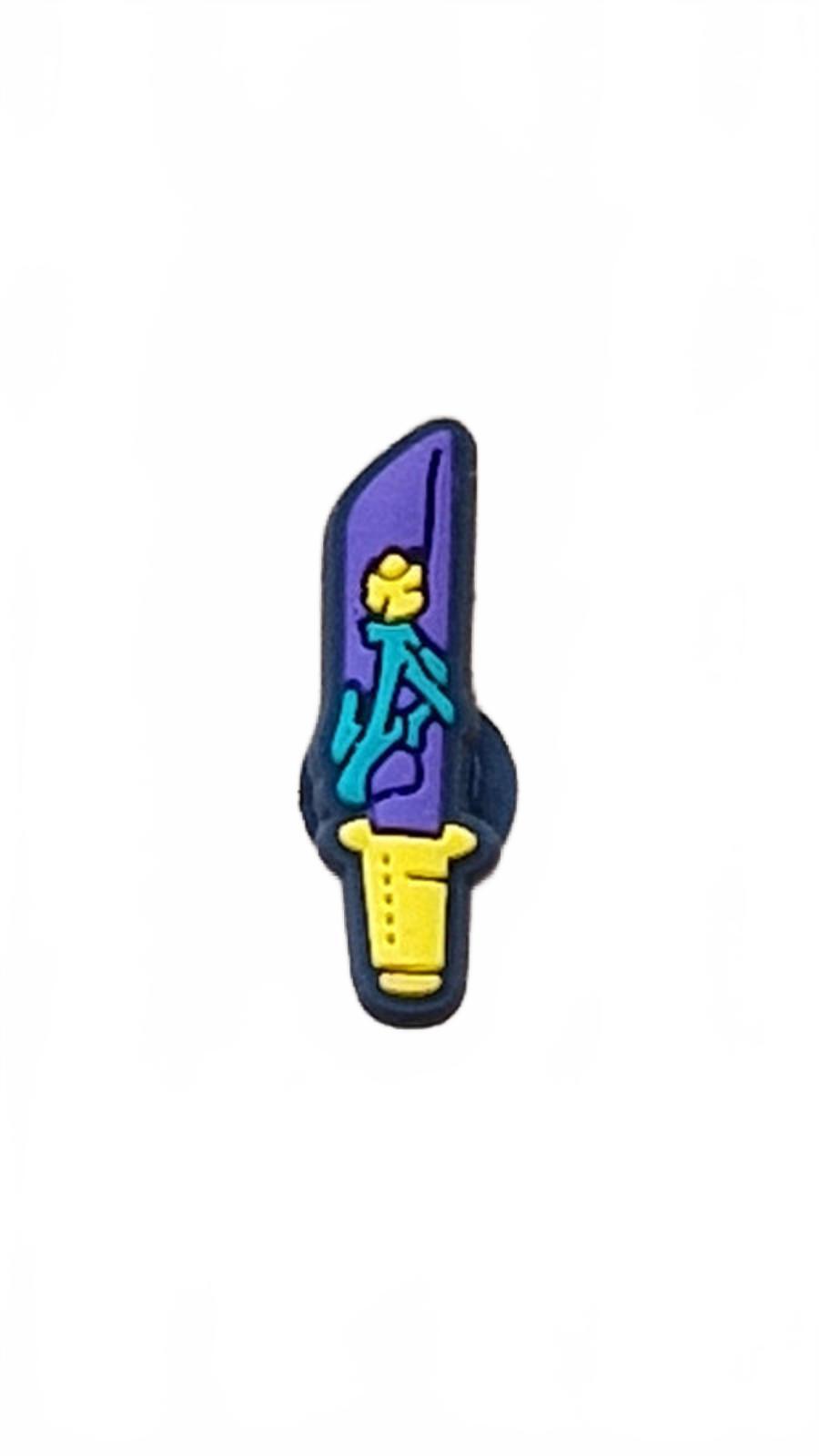 Cartoon purple floral knife Halloween shoe charm