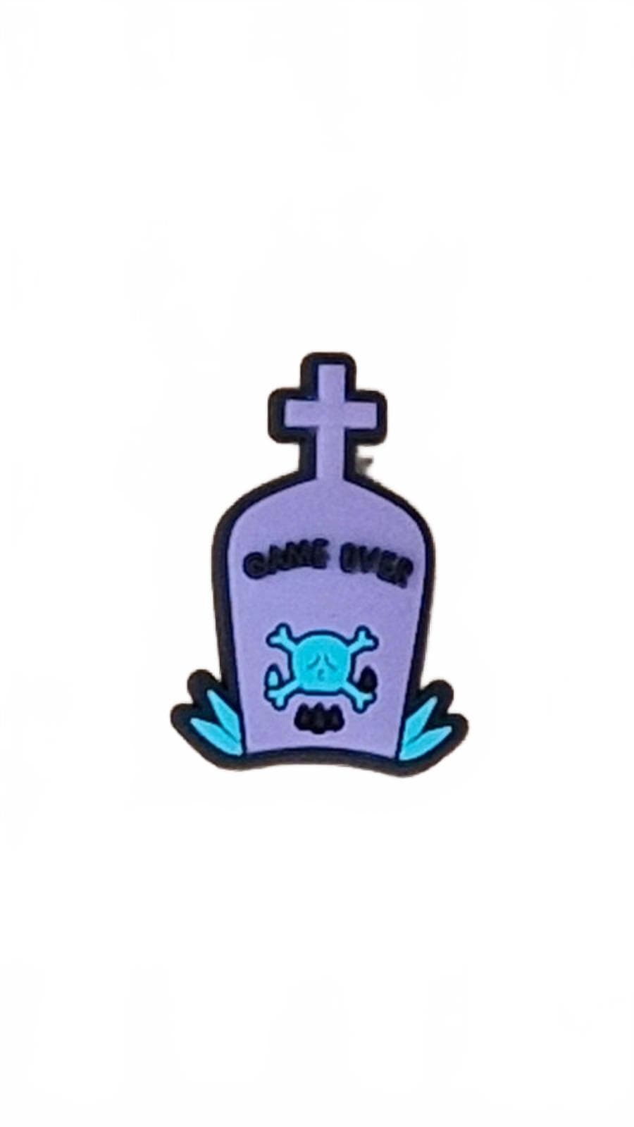 Purple grave stone Halloween shoe charm