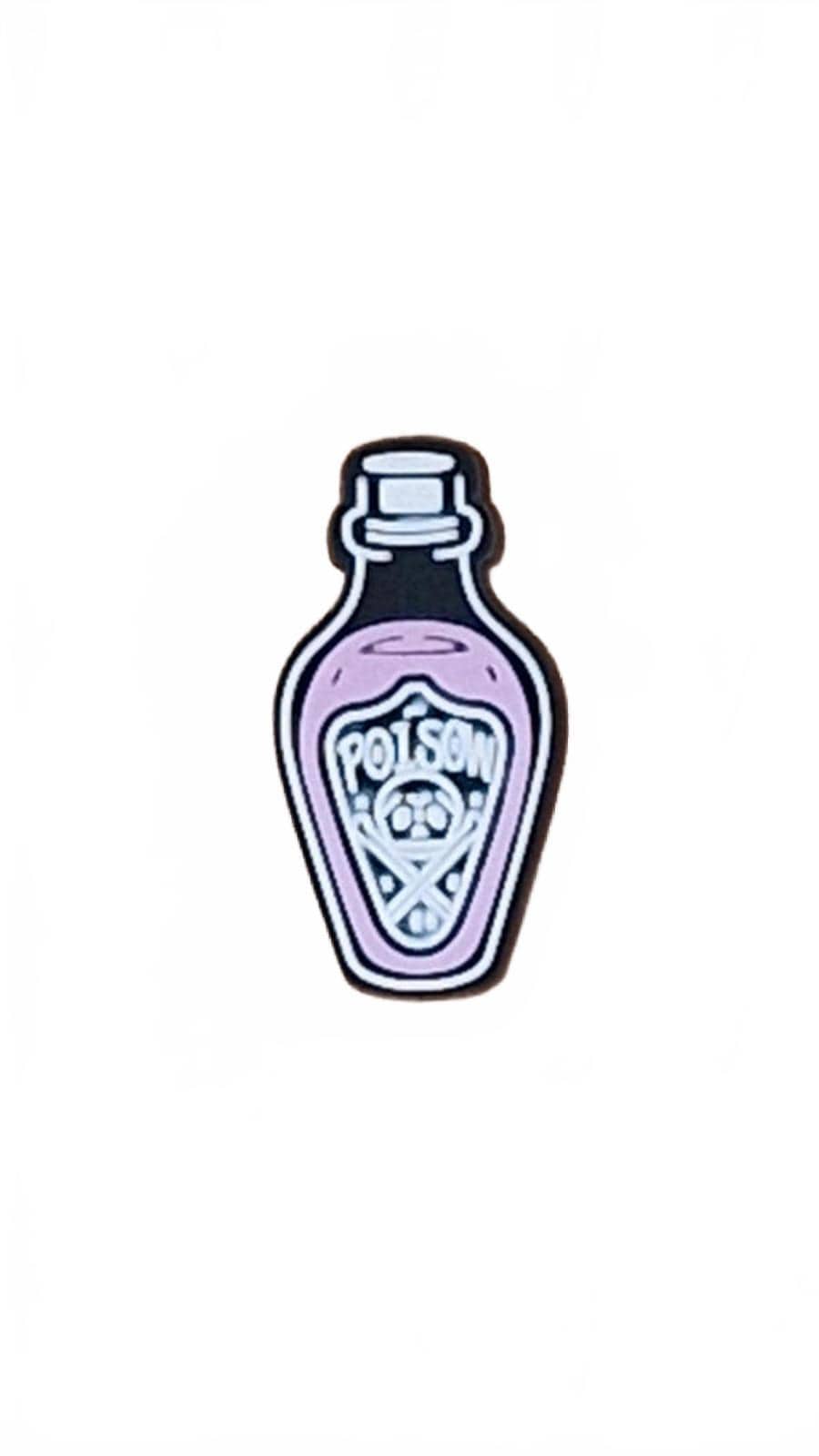 Purple potion bottle with skull and cross bones Halloween shoe charm