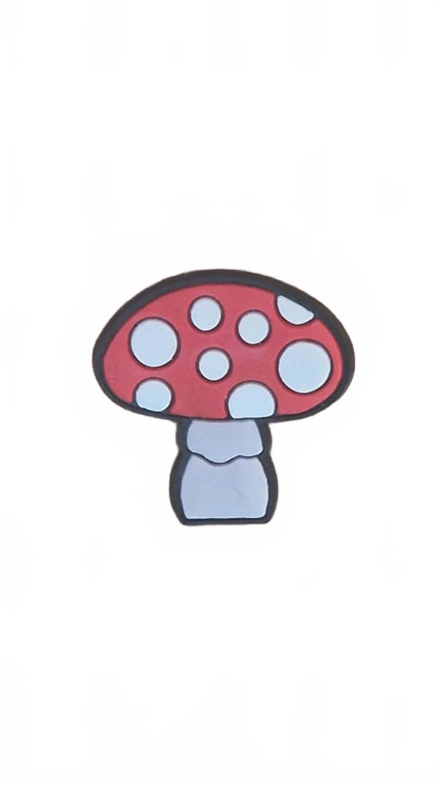 Round red mushroom with white spots shoe charm