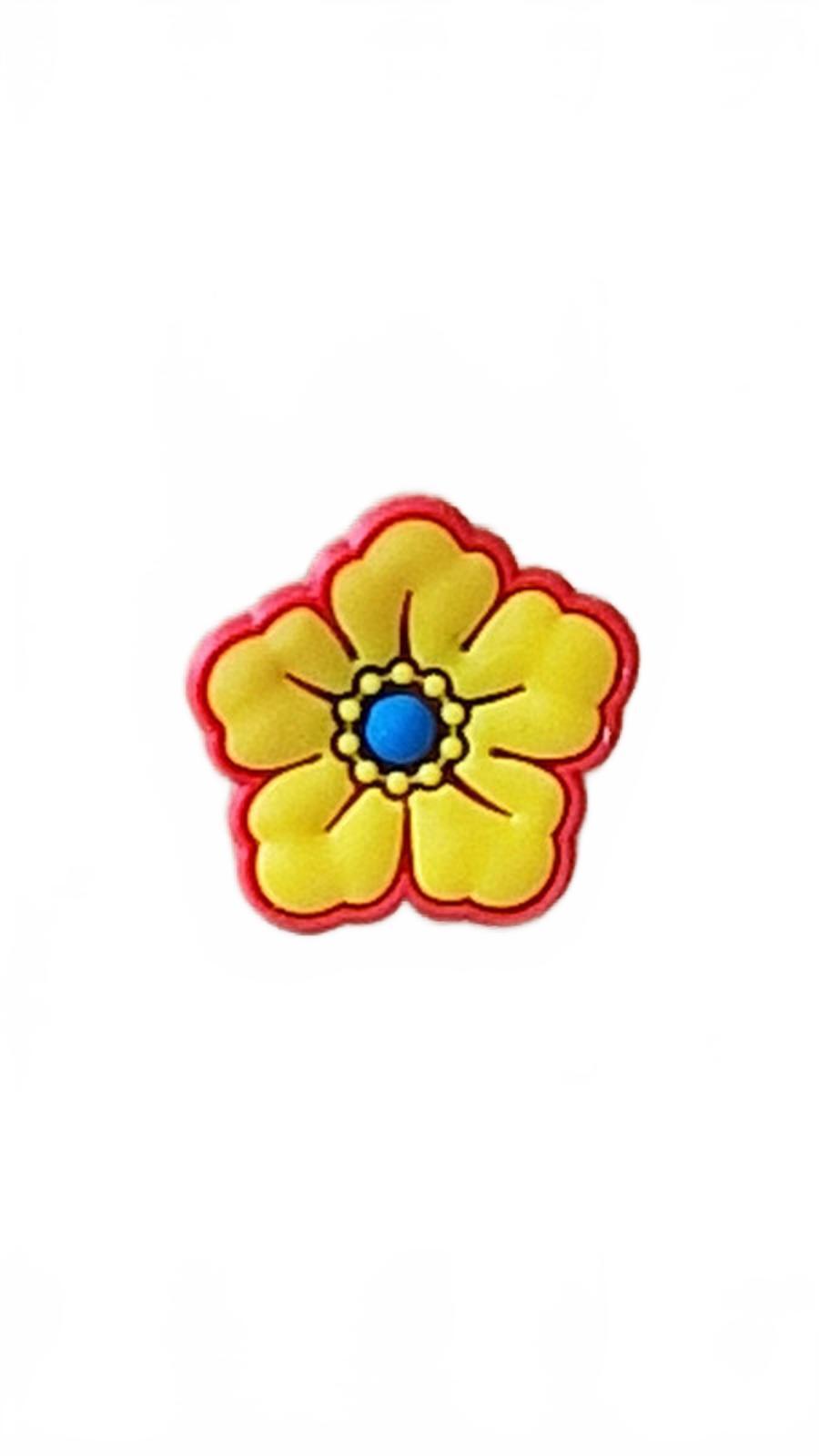 Cute yellow and red flower shoe charm
