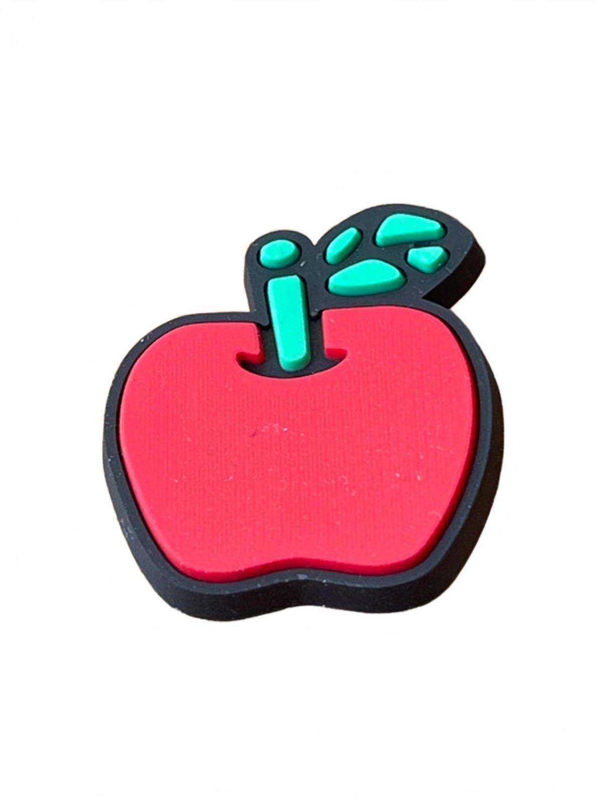 Cute Kawaii red apple with green stem shoe charm