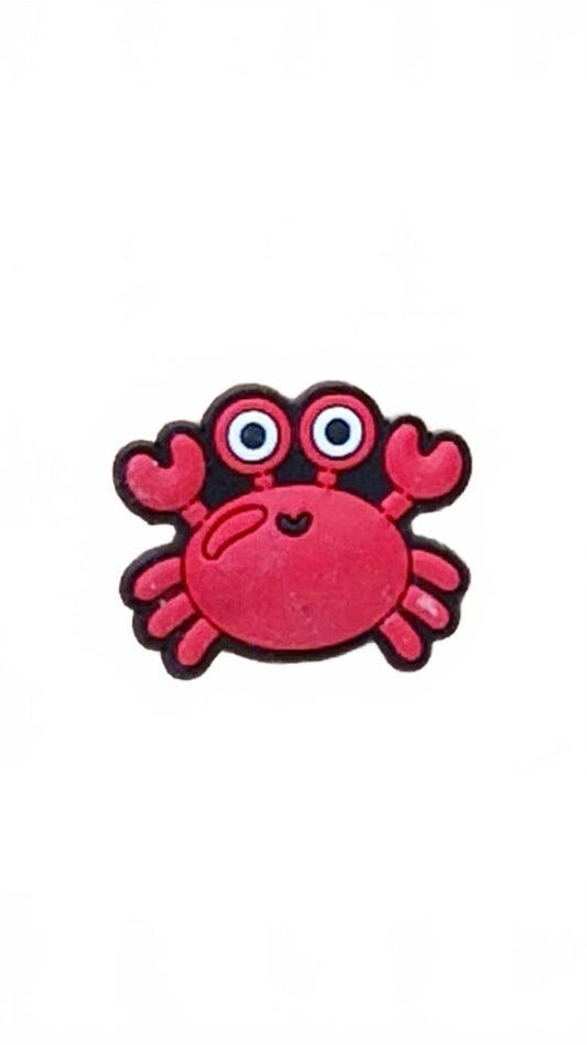 Cute happy red crab shoe charm