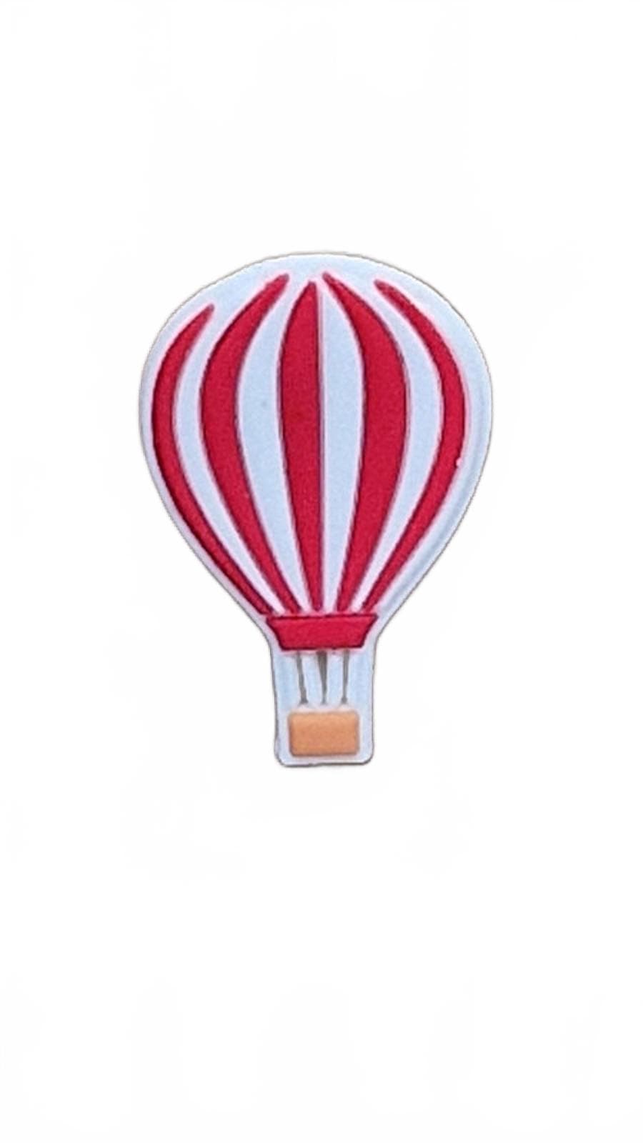 Cute red and white striped air balloon shoe charm
