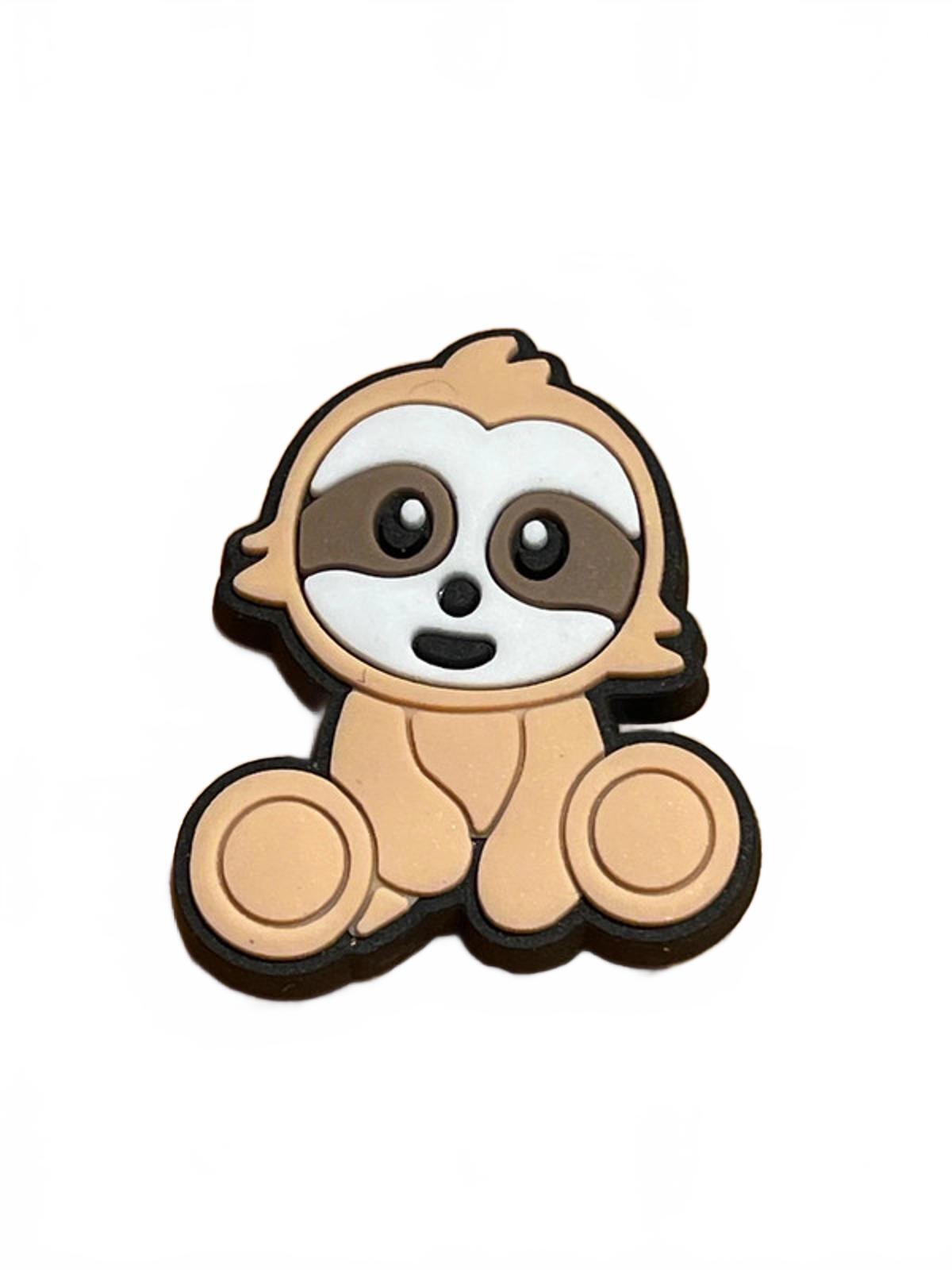 Cute baby sloth sitting shoe charm