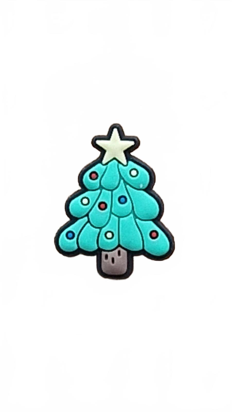Cute Christmas tree with bright yellow star Christmas shoe charm