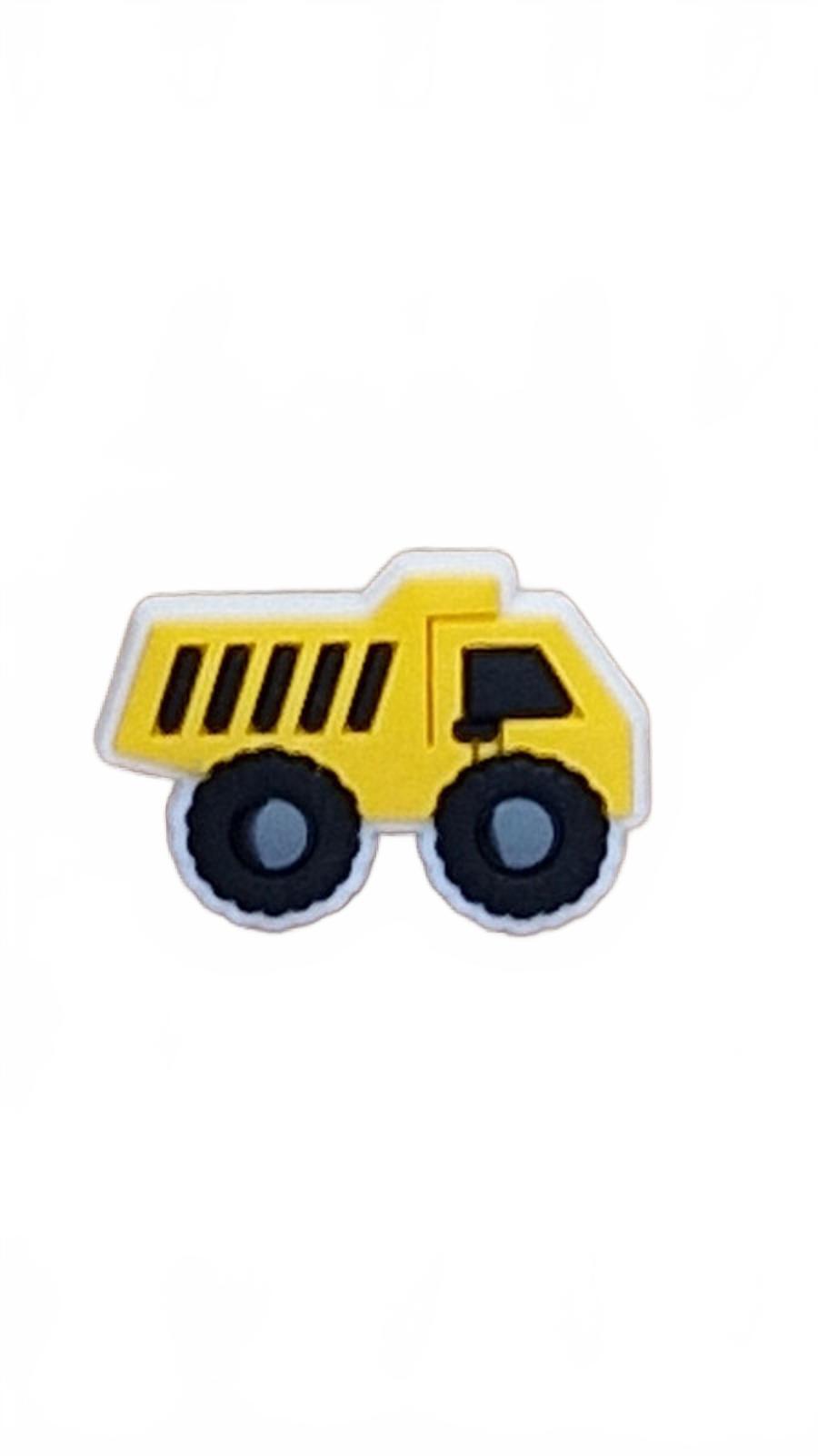 Cute baby yellow heavy duty construction truck shoe charm