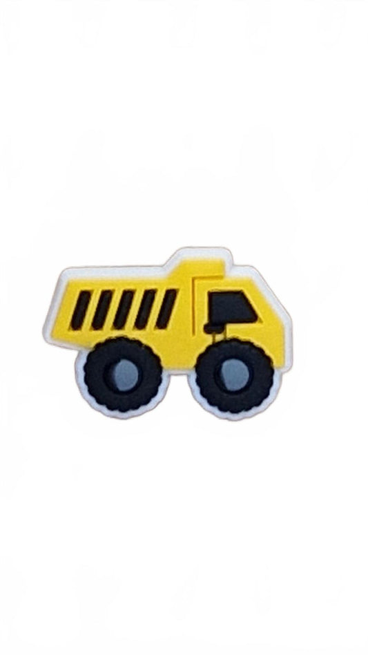 Cute baby yellow heavy duty construction truck shoe charm