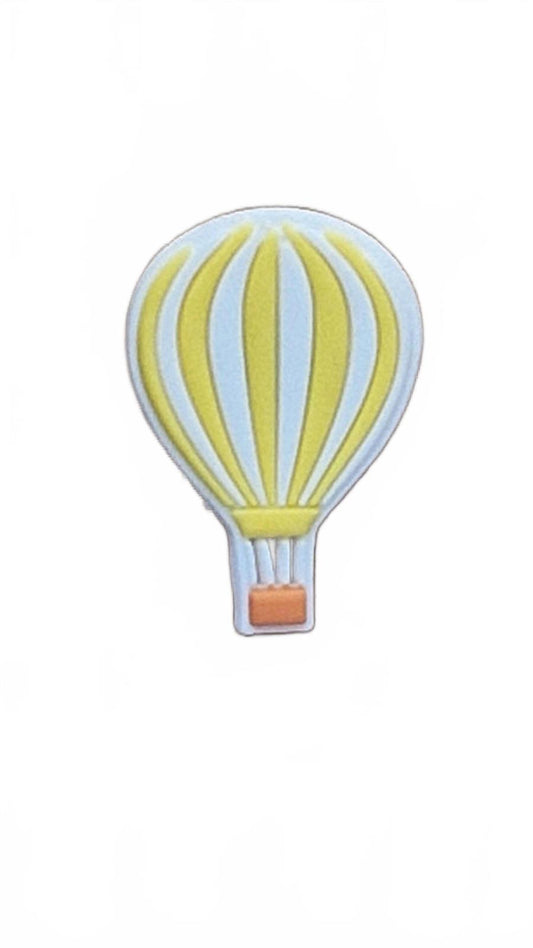 Cartoon style yellow and white striped hot air ballonn shoe charm