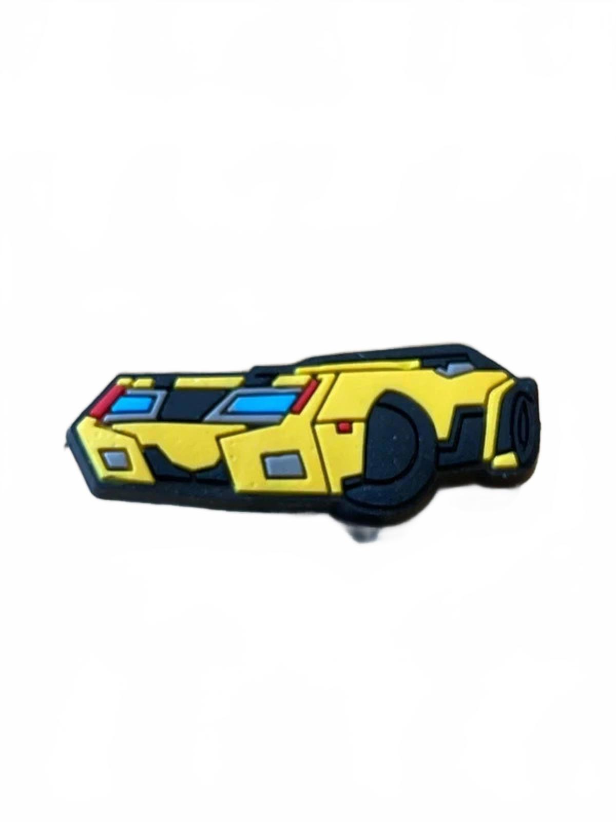 Cool looking yellow sports car shoe charm