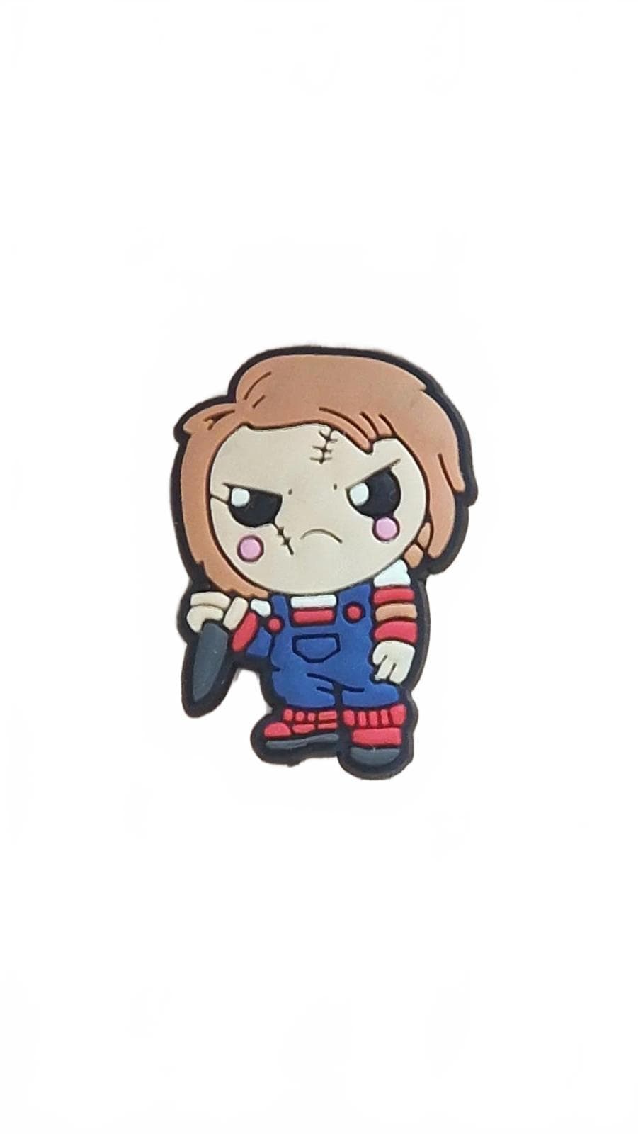 Cute zombie boy with knife Halloween shoe charm